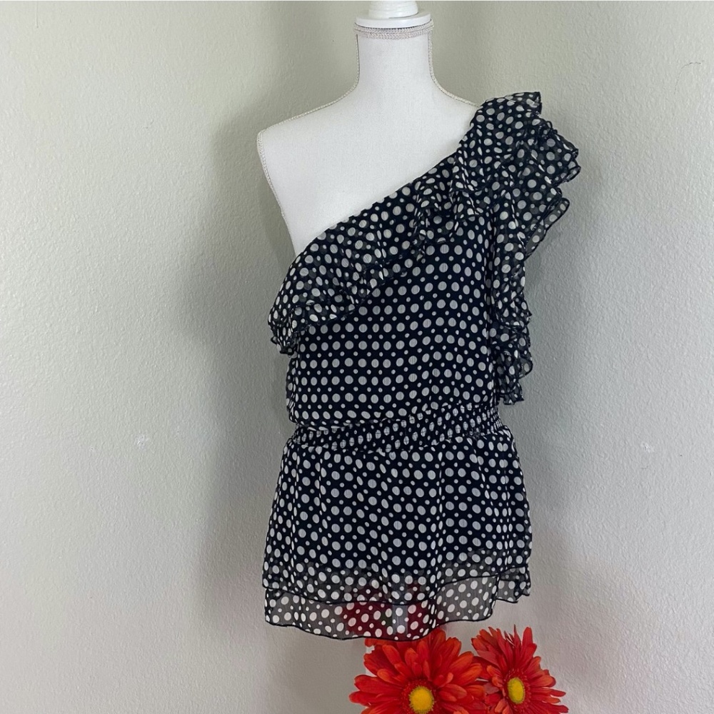 Black & White Polka Dot Halter Top